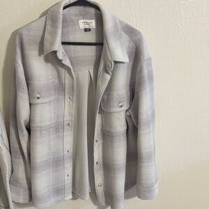 American Eagle Outfitters Cream Textured Jacket